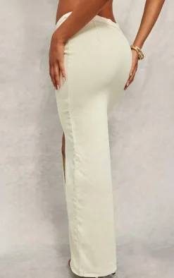 Scoop Front Split Denim Maxi Skirt-PrettyLittleThing Outlet