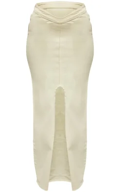 Scoop Front Split Denim Maxi Skirt-PrettyLittleThing Outlet