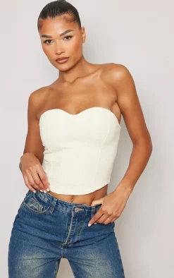 PrettyLittleThing Corsets*Seam Detail Denim Corset Top
