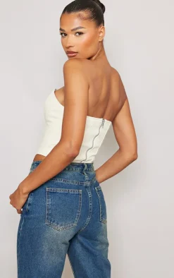 PrettyLittleThing Corsets*Seam Detail Denim Corset Top