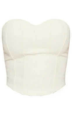 PrettyLittleThing Corsets*Seam Detail Denim Corset Top