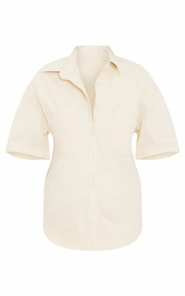 PrettyLittleThing Shirts*Short Sleeve Denim Shirt
