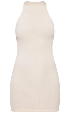 PrettyLittleThing Snatched*Snatched Rib Racer Neck Bodycon Dress