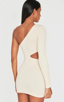 PrettyLittleThing Snatched*Structured Snatched Rib One Shoulder Cut Out Bodycon Dress