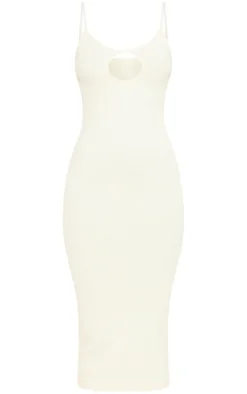 PrettyLittleThing Snatched*Structured Snatched Rib Cut Out Strappy Midaxi Dress