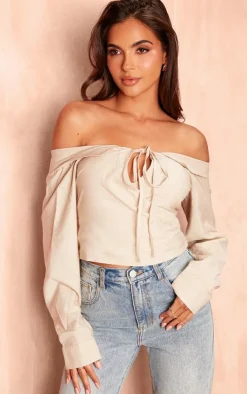 PrettyLittleThing Shirts*Tie Front Wrap Shirt