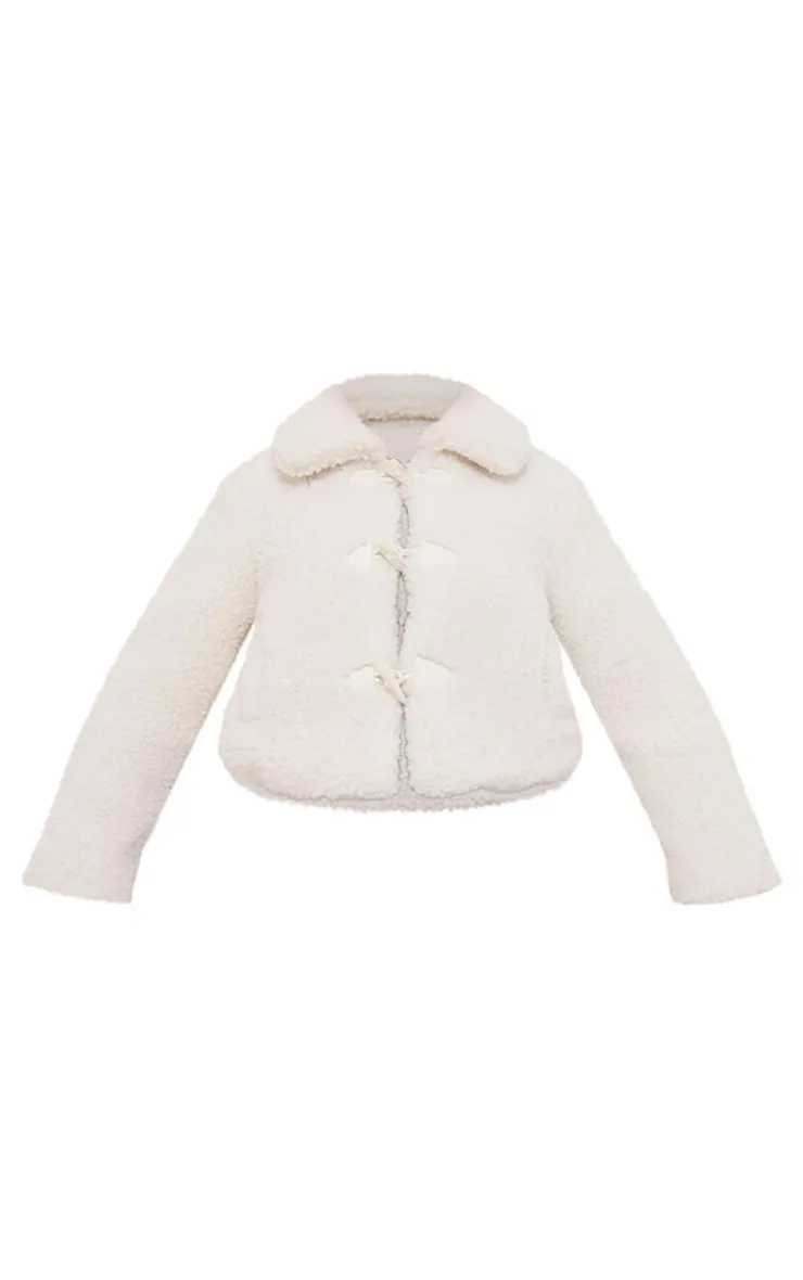 PrettyLittleThing Faux Fur Coats*Toggle Detail Faux Fur Jacket
