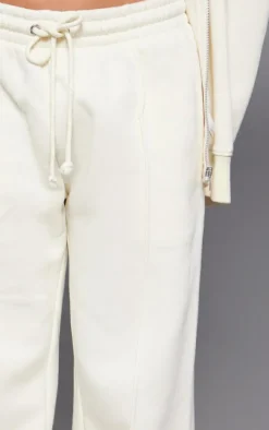 Online PrettyLittleThing Washed Seam Detail Straight Leg Sweatpants Ecru