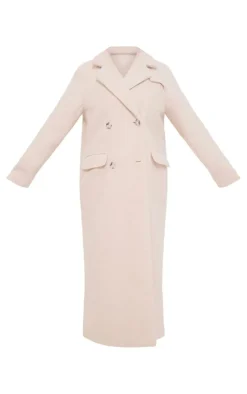 PrettyLittleThing Wool Coats*Wool Look Double Breasted Structured Maxi Coat