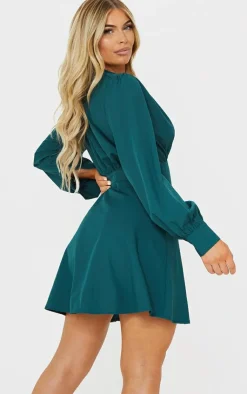 Button Down Waist Detail Shift Dress-PrettyLittleThing Discount