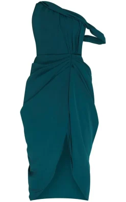 Chiffon Asymmetric Strap Draped Midi Dress-PrettyLittleThing Discount