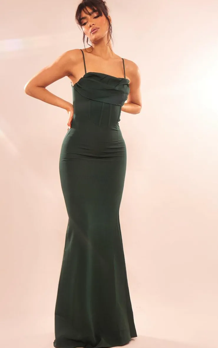 Corset Draped Strappy Bridesmaid Dress-PrettyLittleThing Outlet