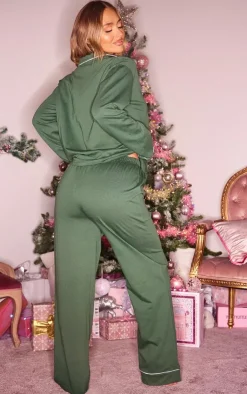 PrettyLittleThing Stocking Stuffers*Jersey Piping Detail Long PJ Set