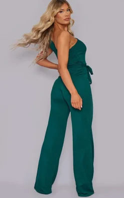 One Shoulder Tie Waist Jumpsuit-PrettyLittleThing Outlet