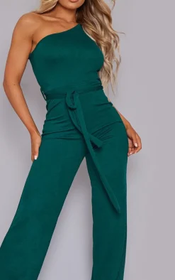 One Shoulder Tie Waist Jumpsuit-PrettyLittleThing Outlet