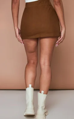 Espresso Cargo Pocket Detail Micro Mini Skirt