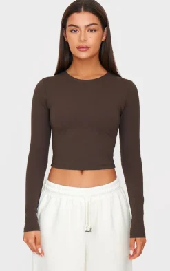 PrettyLittleThing Workout Tops*Sculpt Long Sleeve Crop Gym Top