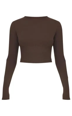 PrettyLittleThing Workout Tops*Sculpt Long Sleeve Crop Gym Top