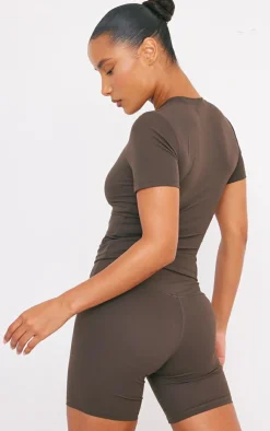 PrettyLittleThing Workout Tops*Sculpt Longline Short Sleeve Gym Top
