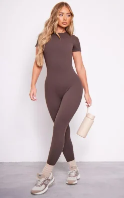 PrettyLittleThing Gym Wear*Sculpt Short Sleeved Unitard