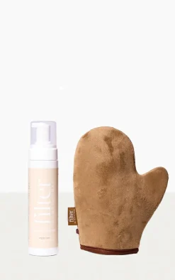 PrettyLittleThing Tanning*Filter By Molly Mae Tanning Foam Medium with Mitt Bundle