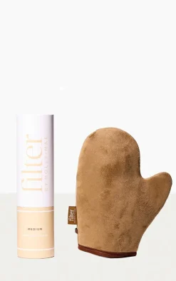 PrettyLittleThing Tanning*Filter By Molly Mae Tanning Foam Medium with Mitt Bundle