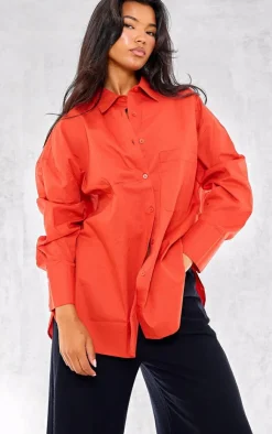 PrettyLittleThing Shirts*Flaming Linen Look Pocket Detail Oversized Shirt