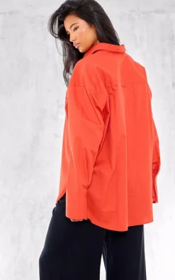 PrettyLittleThing Shirts*Flaming Linen Look Pocket Detail Oversized Shirt