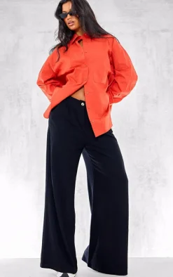 PrettyLittleThing Shirts*Flaming Linen Look Pocket Detail Oversized Shirt