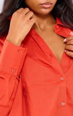 PrettyLittleThing Shirts*Flaming Linen Look Pocket Detail Oversized Shirt