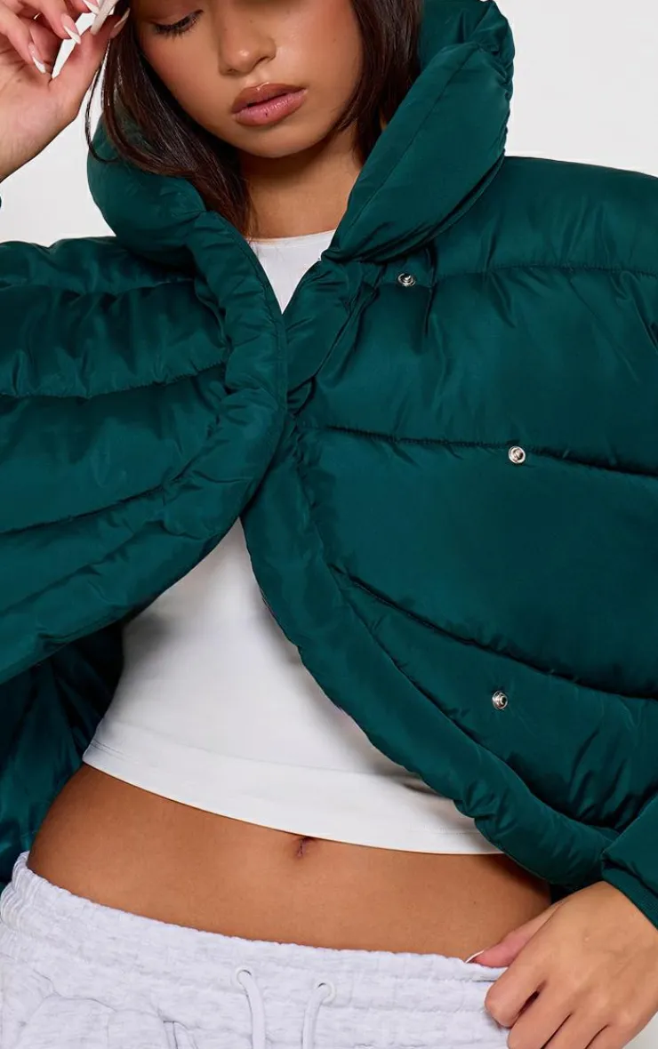 PrettyLittleThing Puffer Jackets*Quilted Asymmetric High Neck Puffer Jacket