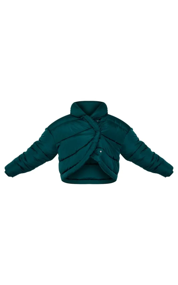 PrettyLittleThing Puffer Jackets*Quilted Asymmetric High Neck Puffer Jacket