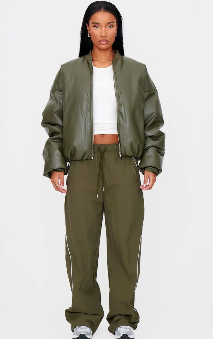 Forest Green Shell Side Stripe Track Pants