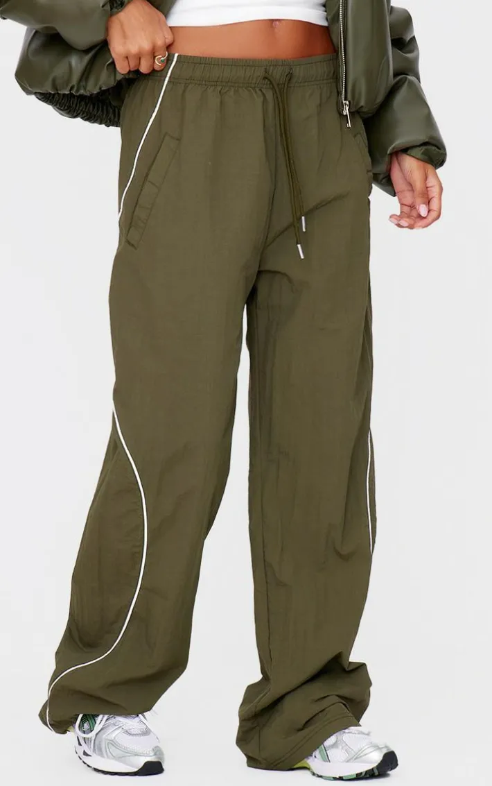Forest Green Shell Side Stripe Track Pants