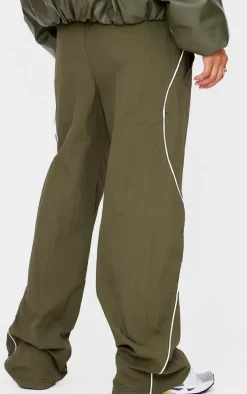 Forest Green Shell Side Stripe Track Pants