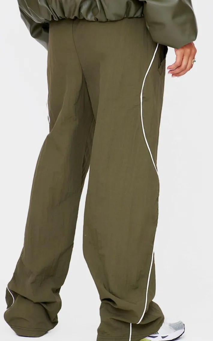 Forest Green Shell Side Stripe Track Pants