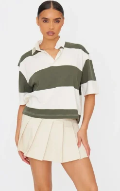 PrettyLittleThing T-Shirts*Striped Collard T Shirt