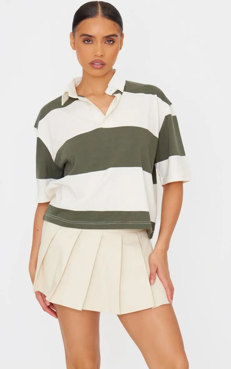 PrettyLittleThing T-Shirts*Striped Collard T Shirt
