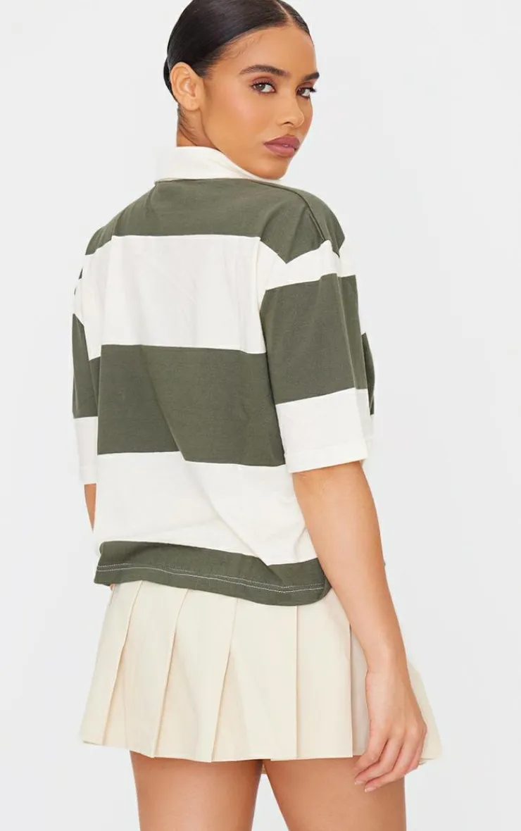 PrettyLittleThing T-Shirts*Striped Collard T Shirt