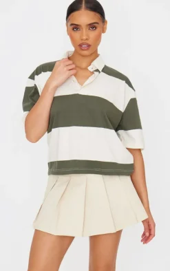 PrettyLittleThing T-Shirts*Striped Collard T Shirt