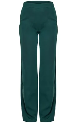 Outlet PrettyLittleThing Woven High Waisted Tailored Wide Leg Pants Forest Green