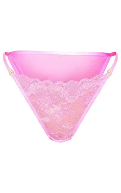 Fuchsia Floral Lace Mesh Back Panties