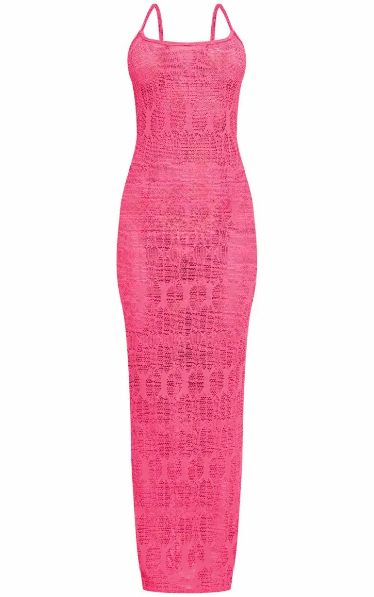 Textured Strappy Midaxi Dress-PrettyLittleThing Clearance