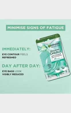 PrettyLittleThing Acids*Garnier Anti-Fatigue Hyaluronic Acid & Icy Cucumber Cryo Jelly Eye Patches