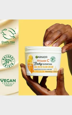PrettyLittleThing Bath & Body*Garnier Body Superfood Nutri Glow Body Cream Vitamin C & Mango Brightening & Glowing380ml