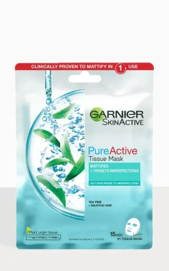PrettyLittleThing Face Masks*Garnier Pure Active Tea Tree and Salicylic Acid Sheet Mask 23g