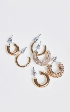 PrettyLittleThing Hoop Earrings*Abstract Chunky Hoop Earrings Multipack