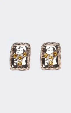 PrettyLittleThing Statement Earrings*Abstract Diamante Stud Earrings