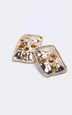 PrettyLittleThing Statement Earrings*Abstract Diamante Stud Earrings