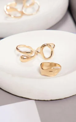 PrettyLittleThing Rings*Abstract Pack Of 3 Rings